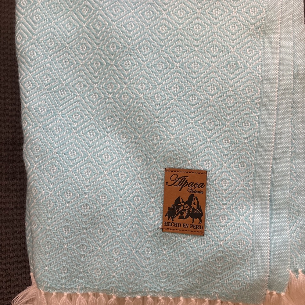 Alpaca Blanket in Light Blue